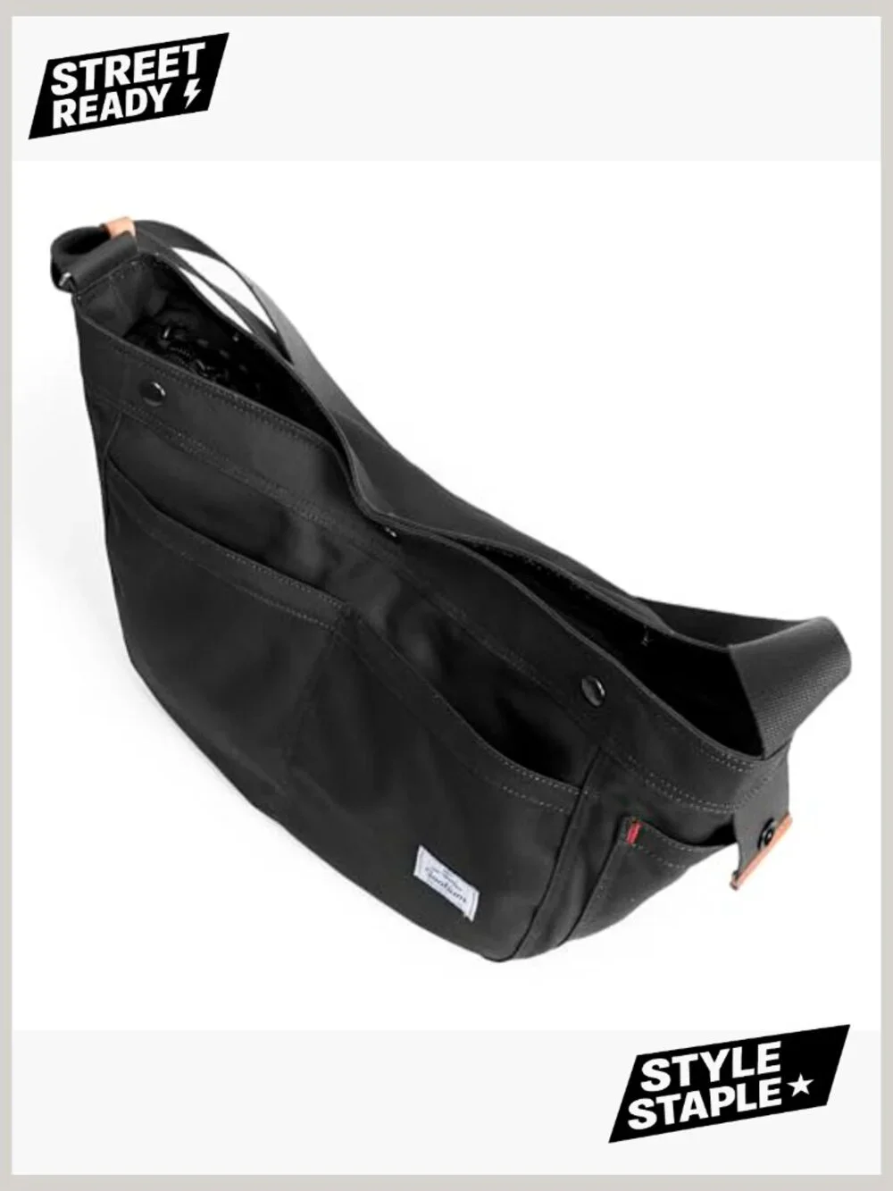 Canvas Crescent Hobo Crossbody Bag, Unisex Messenger with Contrast Lining